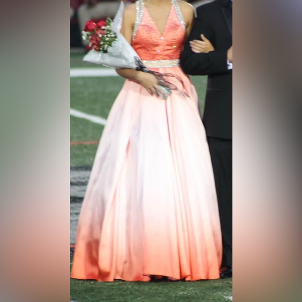 Elegant Orange ombré Evening Gown
